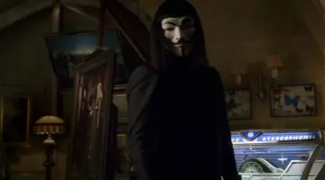 Le Jukebox Wurlitzer de V (Hugo Wea­ving) dans V pour Vendetta