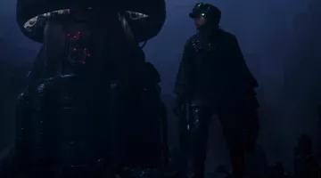 The rain gear of Jyn Erso (Felicity Jones) in Rogue One : A Star Wars Story