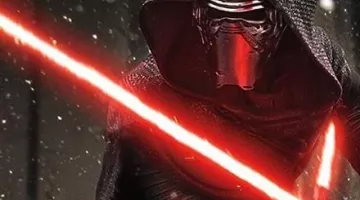 Le sabre de Kylo Ren (Adam Driver) dans Star Wars VII : Le réveil de la force