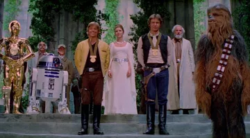 Medalla Yavin de Luke Skywalker (Mark Hamill) en Star Wars IV: Una nueva esperanza