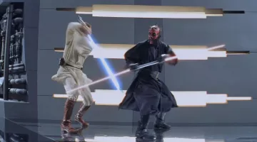 Les bottes de Darth Maul (Ray Park) dans Star Wars I : La menace Fantôme