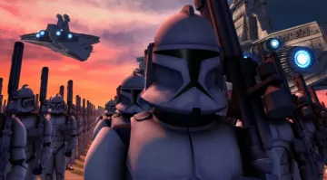 The helmet of clone trooper in Star Wars : The Clone Wars