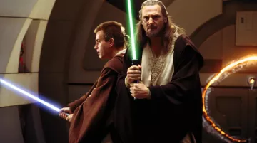 The costume qui-Gon Jinn (Liam Neeson) in Star Wars I : The phantom menace