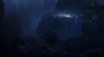 The poncho Jyn Erso (Felicity Jones) in Rogue One : A Star Wars Story