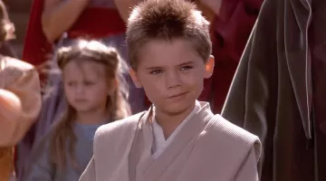 The braid of Jedi Anakin Skywalker (Jake Lloyd) in Star Wars I : The phantom menace