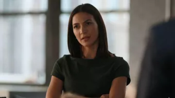Cos Slim Boat-Neck Cotton T-Shirt worn by Gina Gosian (Natalee Linez) as seen in CIA (S02E01)