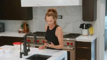 Marine Layer Lexi Ribbed Tank worn by Heather Feldhacker as seen in Team Moms: Baseball (S01E02)
