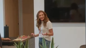 Cloth and Steele Rest & Play Mushie Tee worn by Trina Taylor as seen in Team Moms: Baseball (S01E02)