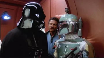 The helmet of Darth Vader (James Earl Jones & D Prowse) in Star Wars V : The Empire strikes back