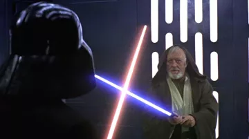 The Lightsaber of Obi-Wan Kenobi (Alec Guinness) in Star Wars IV : A new hope