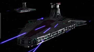 The replica of the ship Venator in Star Wars : The clone wars