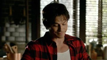 La chemise à carreaux en flanelle de Damon Salvatore (Ian Somerhalder) dans The Vampire Diaries