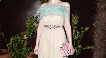 The bag Prada of Elle Fanning at the evening Prada 70th Festival de Cannes