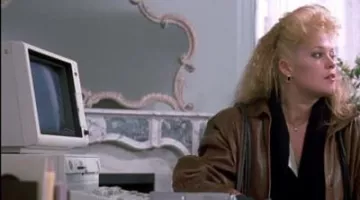 The computer IBM PS/2 Model 50/70 of Tess McGill (Melanie Griffith) in Working Girl