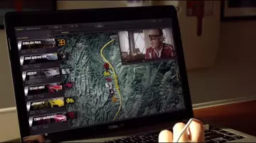 The computer laptop Toshiba of Julia Maddon (Imogen Poots) in "Need for Speed"