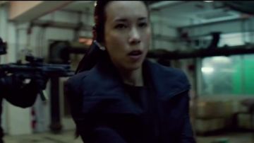 The bluetooth headset Suen Jing Si (Karen Mok) in "Man of Tai Chi"