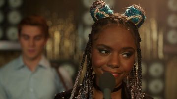 The headband cat ears BCBGMAXAZRIA worn by Josie McCoy (Ashleigh Murray) in Riverdale, Season 1 Episode 13