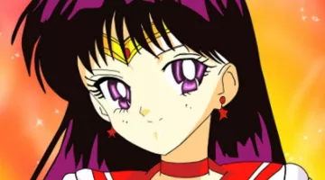 Earrings red stars of Sailor Mars in Sailor Moon