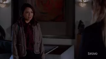 La veste en tweed Rebecca Taylor de Mona Vanderwaal (Janel Parrish) dans Pretty Little Liars S07E16
