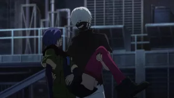 The mask is leather of Ken Kaneki in Tokyo Ghoul S02E01