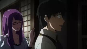 The wig violet Kamishiro Rize in Tokyo Ghoul S01E12
