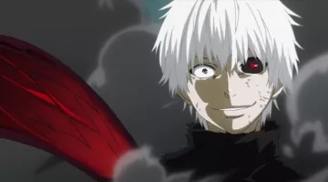 The wig white Kaneki in Tokyo Ghoul