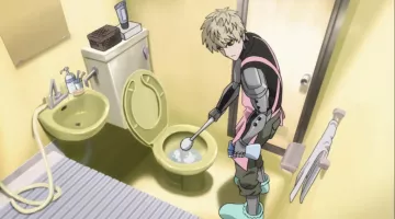 Le tablier rose de Genos dans One puch man