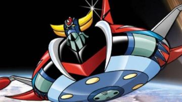 The replica of the ship of Grendizer in a Grendizer