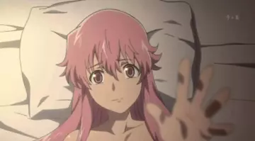 La peluca rosa de Yuno en Mirai Nikki