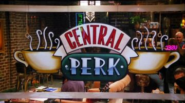 The sticker "Central Perk" from the window of Central Perk in the show Friends