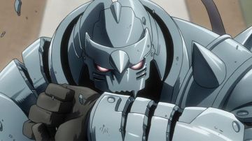 The figure of Alphonse Elric in Fullmetal Alchemist