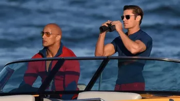 Lifeguard Red and Blue Jacket worn by Mitch Buchannon (Dwayne Johnson) as seen in Baywatch movie