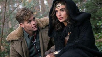 The fur-collared aviator military jacket worn by Steve Trevor (Chris Pine) in the movie Wonder Woman