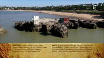 Los carrelets del Pont du Diable y la playa de Platin en Saint-Palais-sur-mer en los créditos finales de Fort Boyard