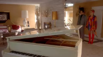 The piano white baby grand Kawai at Sam Rothstein / Ace (Robert De Niro) in Casino