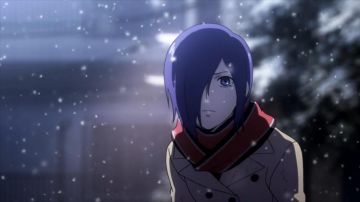 The wig violet of Touka Kirishima in Tokyo Ghoul S02E12