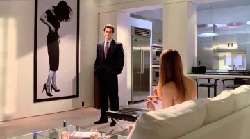 L'oeuvre "untitled" de Robert Longo de Patrick Bateman (Christian Bale) dans American Psycho