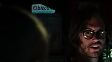 The illuminated sign Bitcoin in Deadpool