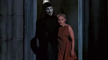 The mask of Hugo Weaving in V for Vendetta