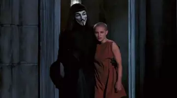 The mask of Hugo Weaving in V for Vendetta