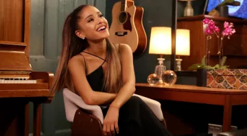 The combination of black Roland Mouret Ariana Grande on The Tonight Show Starring Jimmy Fallon