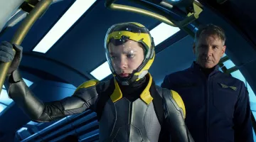 Pair of helmets used by the actors in the Strategy Ender