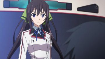 The cosplay in the school uniform of Shinonono Houki in Infinite Stratos