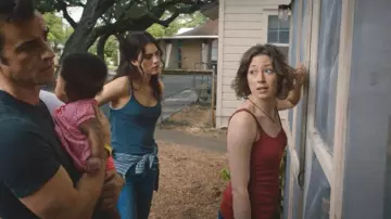 The tank top-red of Nora Durst in The Leftovers