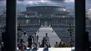 The entry of Commodus (Joaquin Phoenix) at the Coliseum in Rome, Gladiator