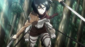 Figurine of Mikasa in The Attack of the Titans
