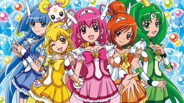 The holding of Kise Yayoi (Cure Peace) in Smile PreCure