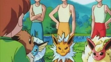 UNE REPLIQUE D'UNE PELUCHE D'EVOLI DANS POKEMON