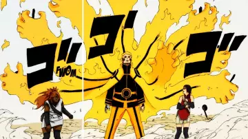 The costume cosplay of Naruto Uzumaki in Naruto Shippuden