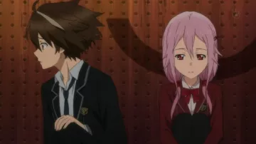 The cosplay in the school uniform of Inori in Guilty Crown